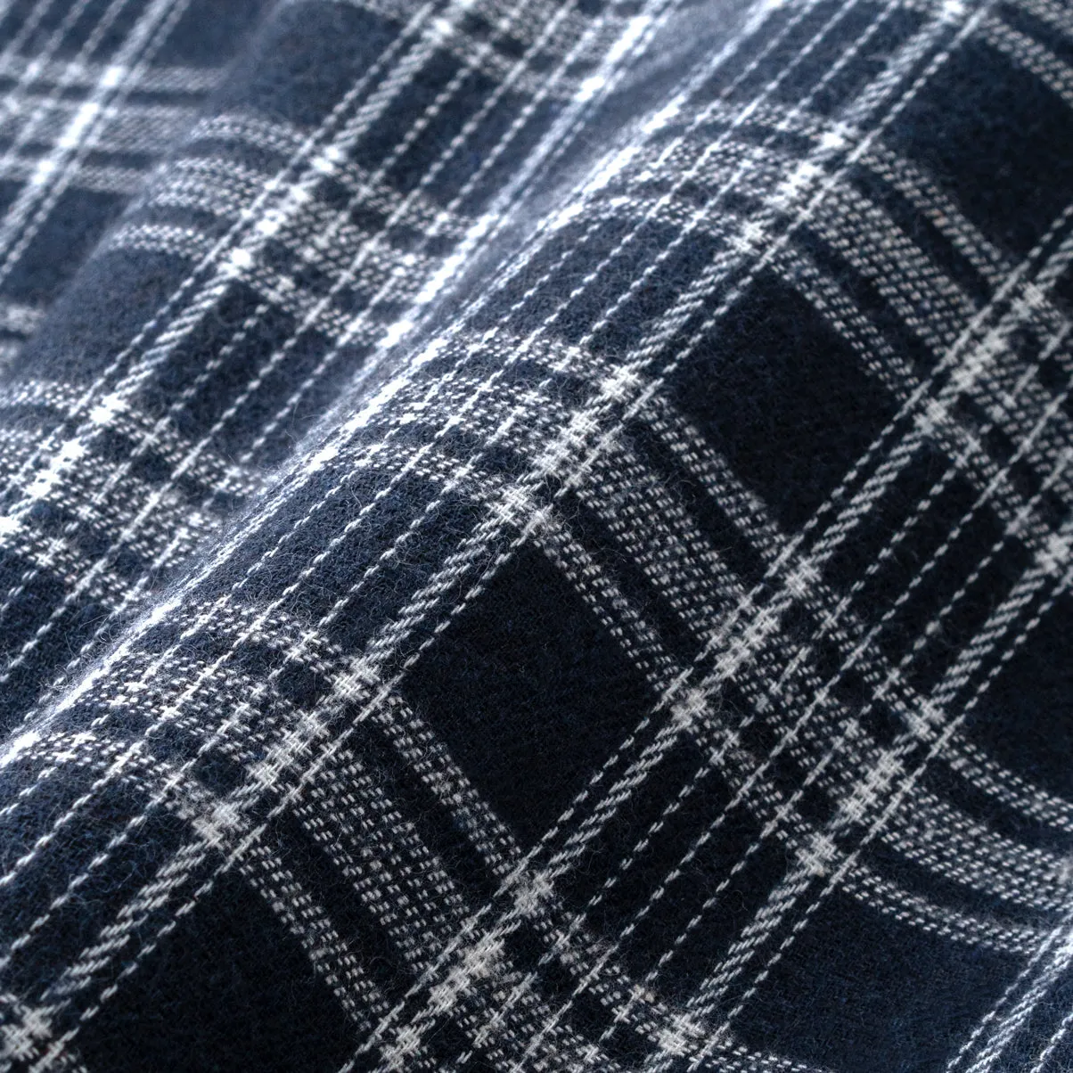 College Days Flannel Camp Collar - Navy Triple Lines
