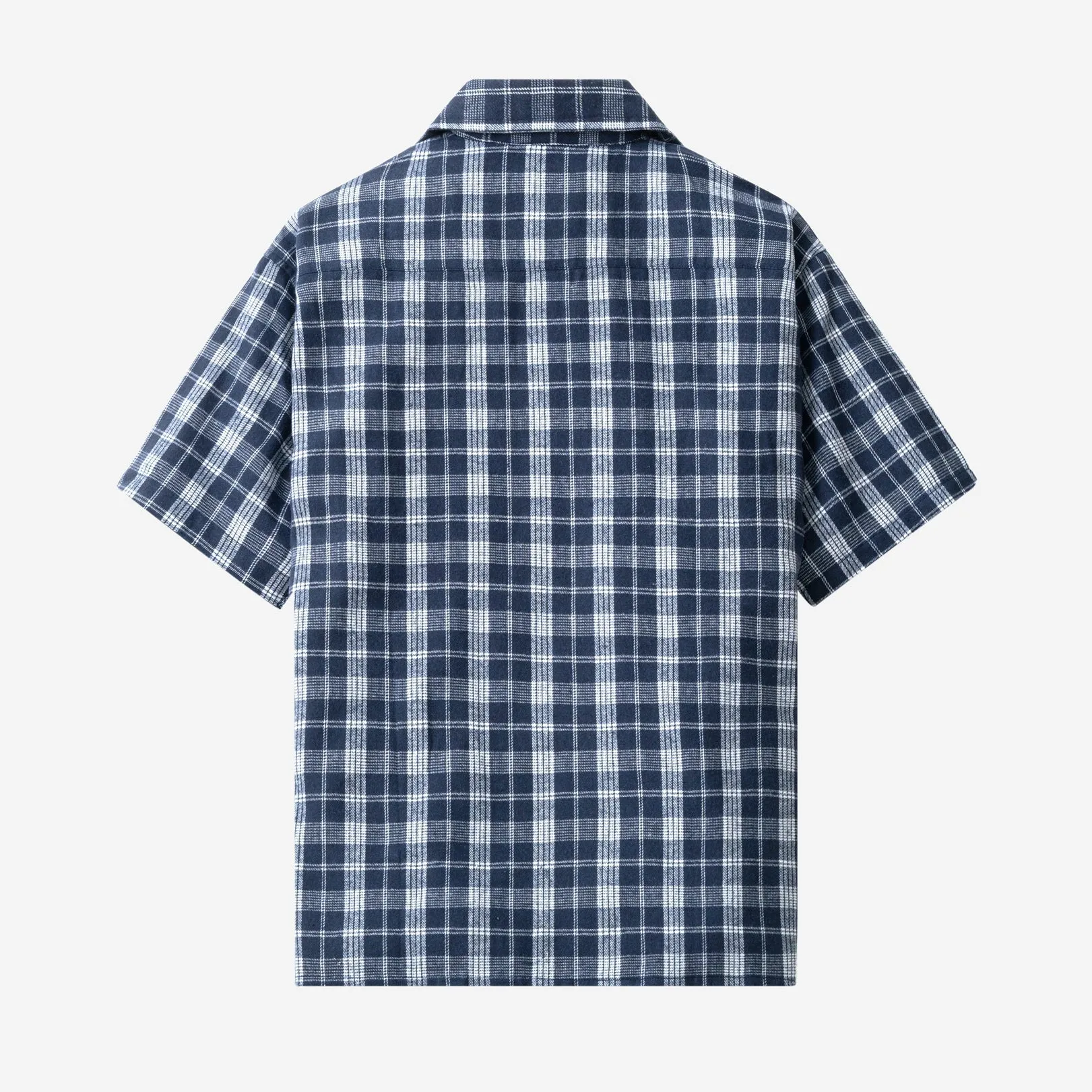 College Days Flannel Camp Collar - Navy White
