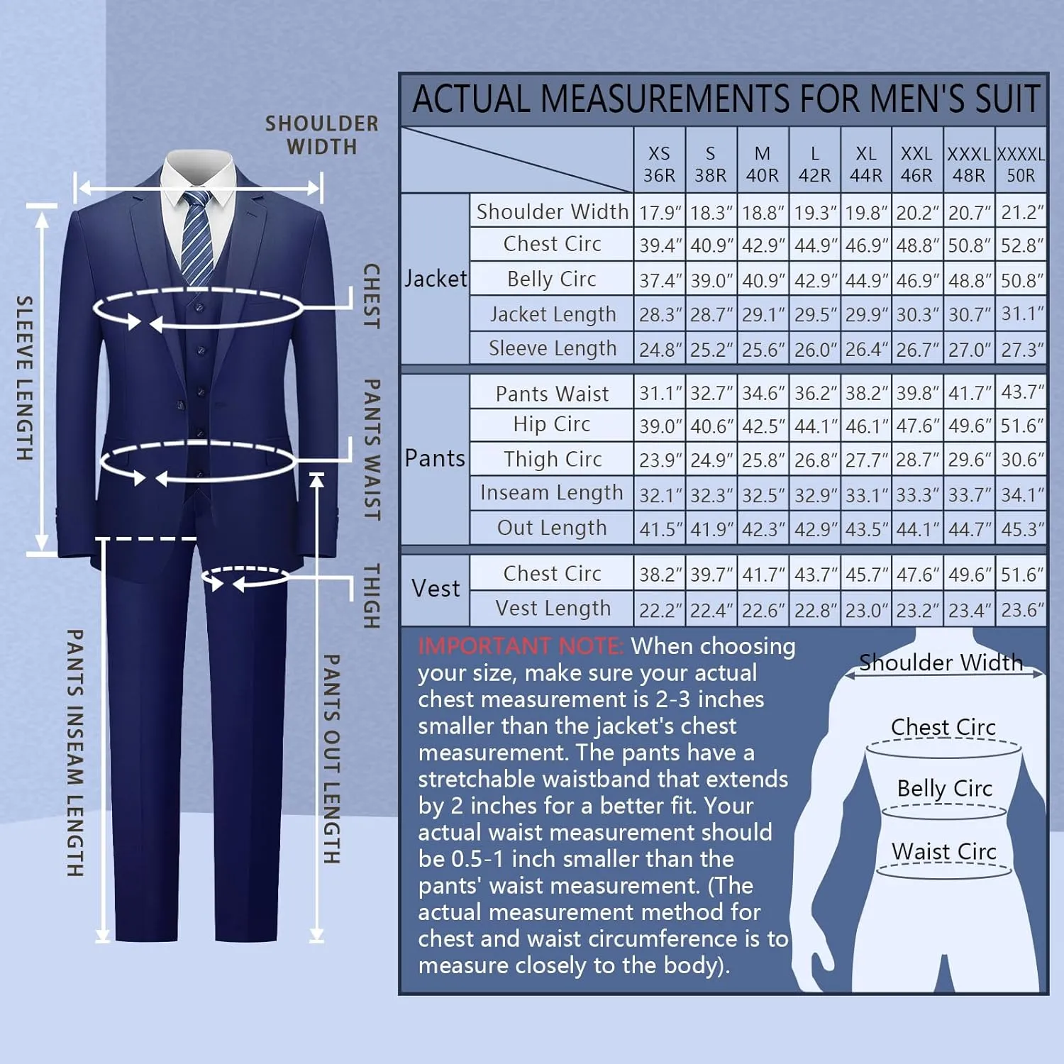 Cooper & Nelson Men's 3 Piece Slim Fit Suit Set, One Button Solid Jacket Vest Pants with Tie
