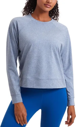 CRZ YOGA Cloud Jersey Pullover Sweatshirt for Women Long Sleeve Soft Casual Crewneck Tops Basic Workout Fall Shirts