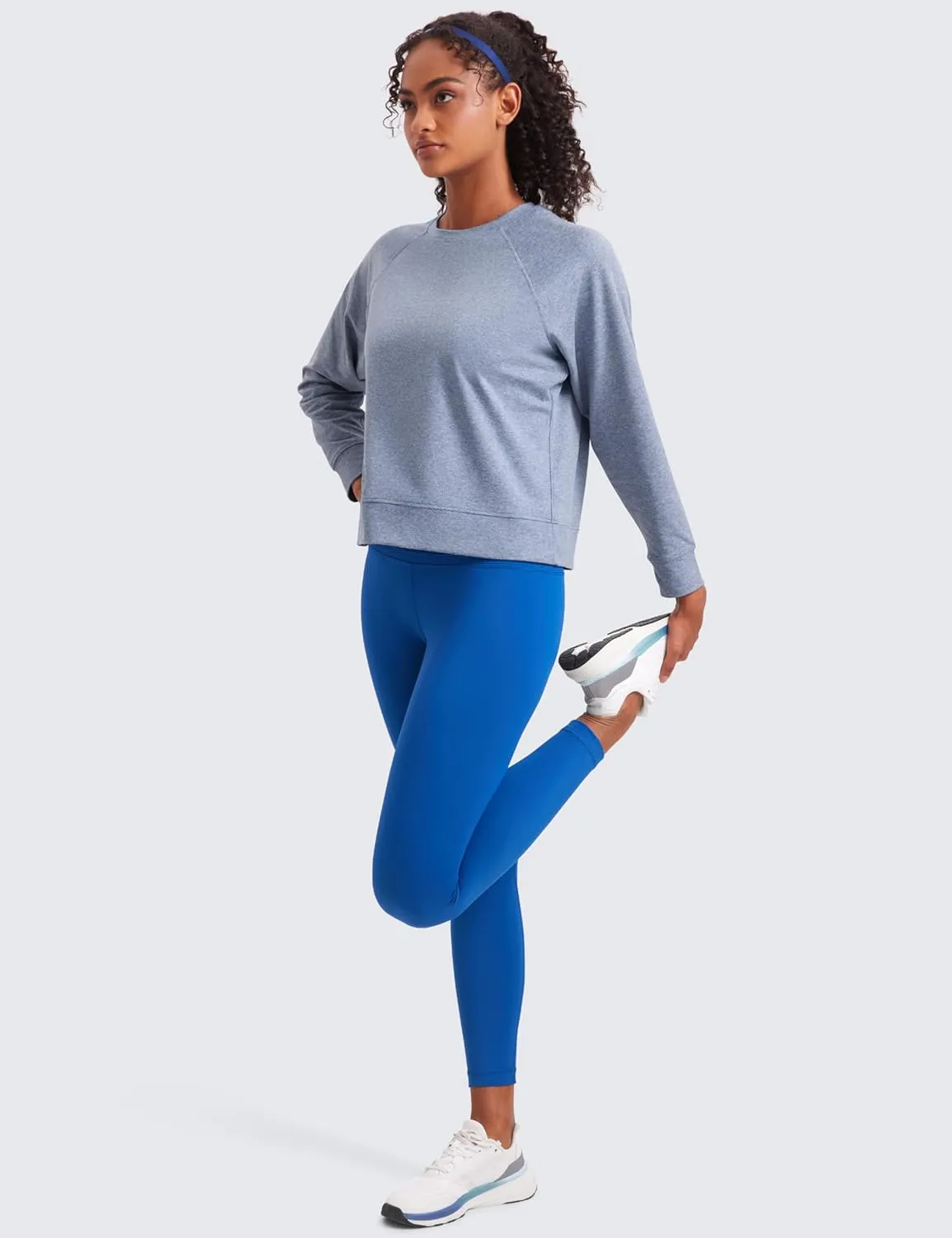 CRZ YOGA Cloud Jersey Pullover Sweatshirt for Women Long Sleeve Soft Casual Crewneck Tops Basic Workout Fall Shirts