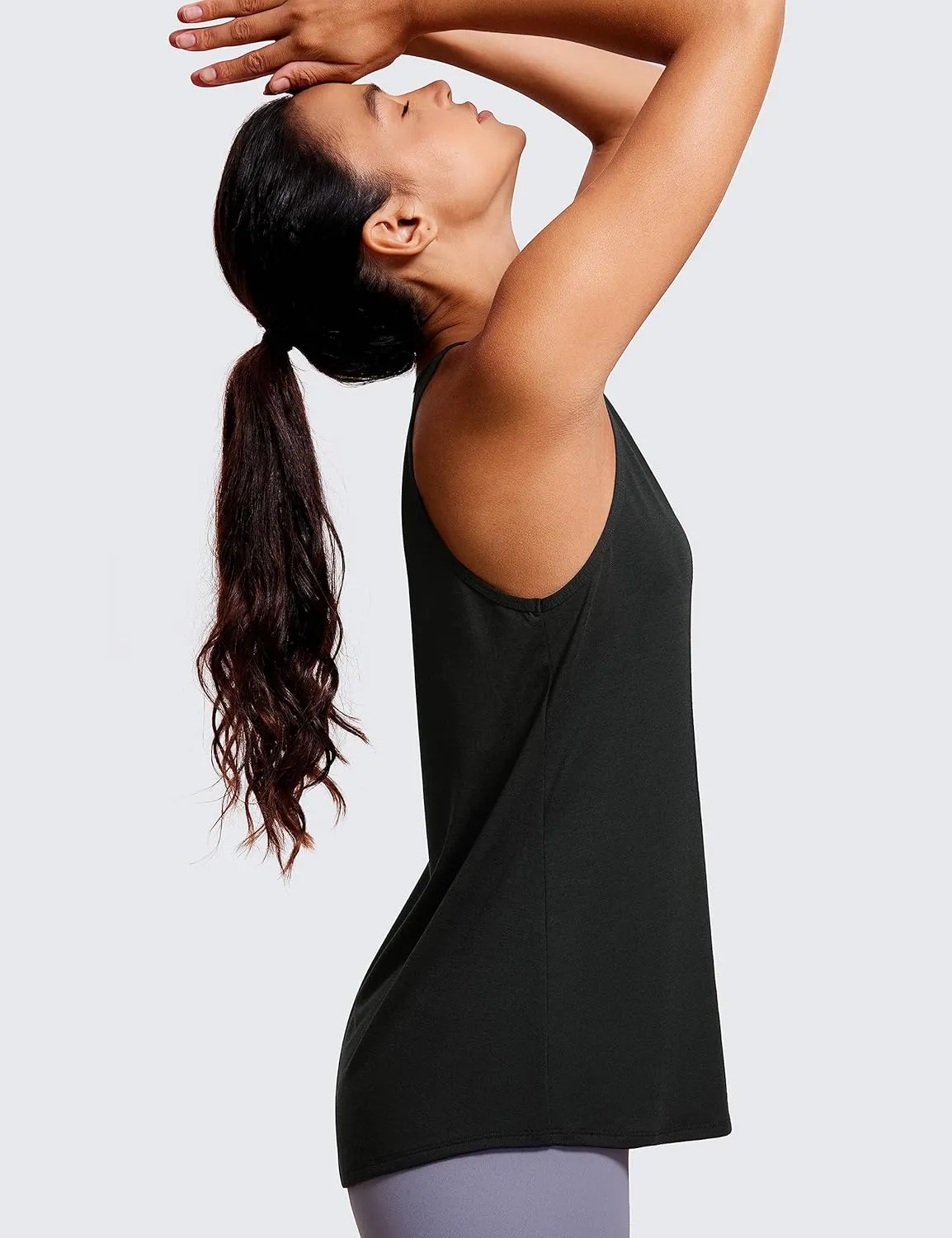 CRZ YOGA Halter High Neck Workout Tops for Women Flowy Cami Sleeveless Tank Athletic Yoga Shirts