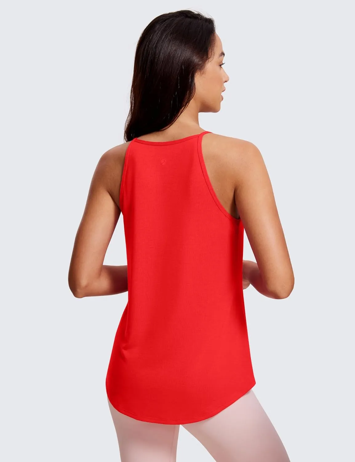 CRZ YOGA Halter High Neck Workout Tops for Women Flowy Cami Sleeveless Tank Athletic Yoga Shirts