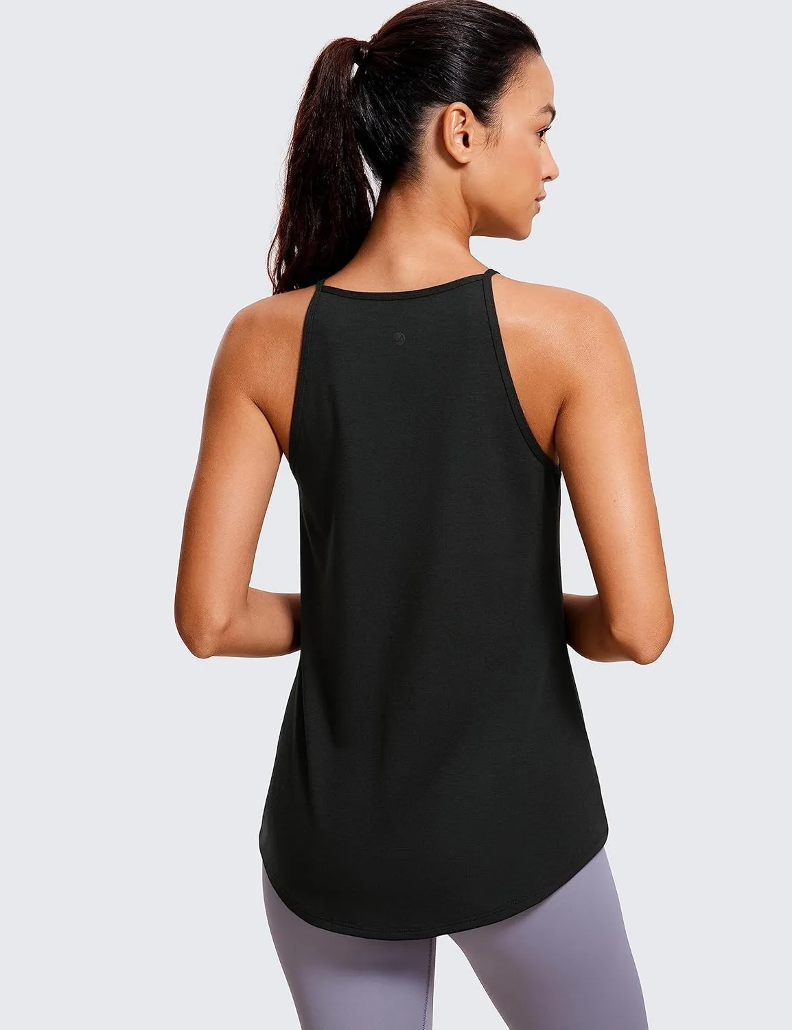CRZ YOGA Halter High Neck Workout Tops for Women Flowy Cami Sleeveless Tank Athletic Yoga Shirts
