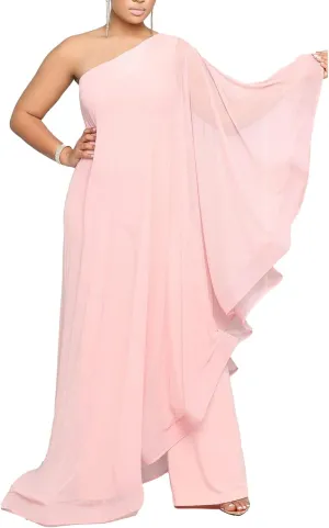 CUTUBLY Women's Sexy Jumpsuits One Shoulder Ruffle Overlay Romper Cocktail Party Club Outfit Clubwear