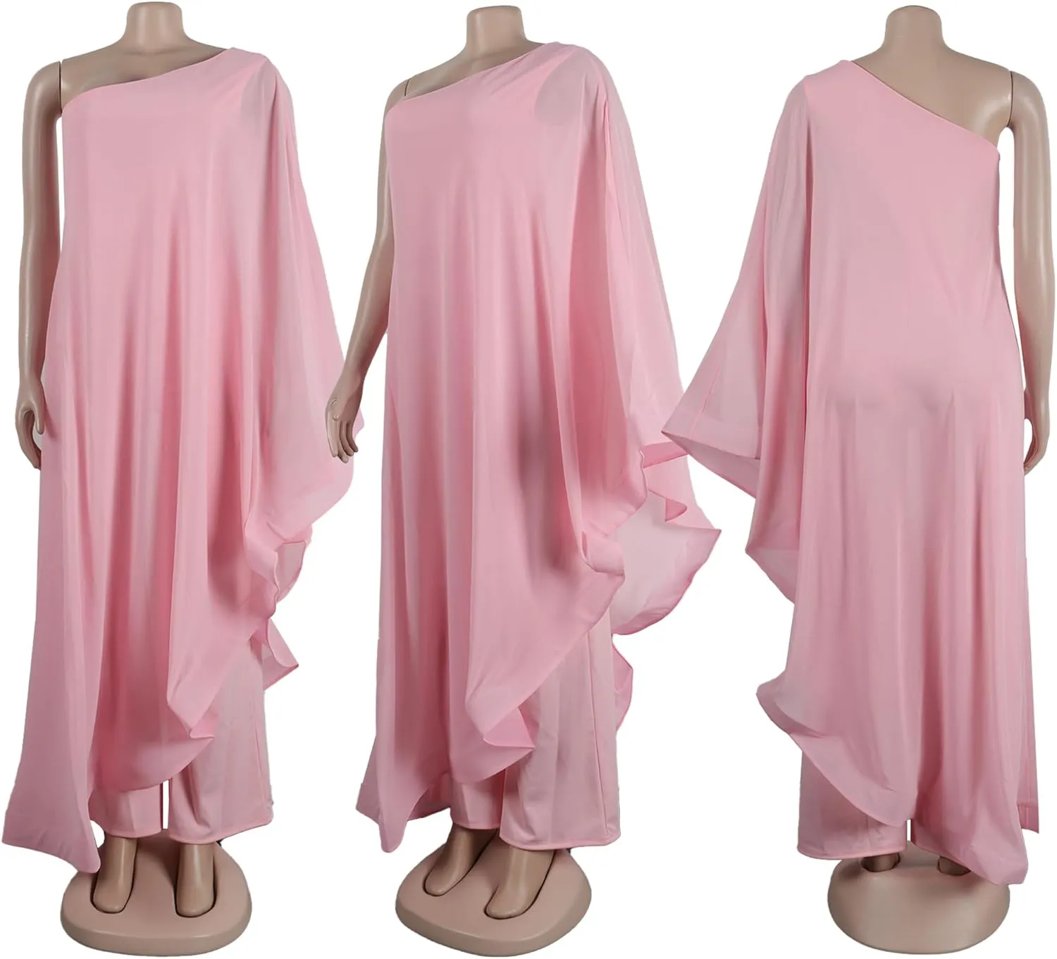 CUTUBLY Women's Sexy Jumpsuits One Shoulder Ruffle Overlay Romper Cocktail Party Club Outfit Clubwear