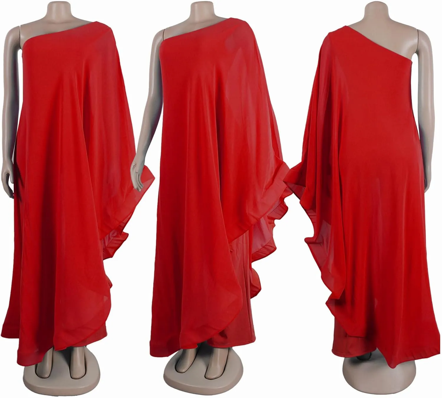 CUTUBLY Women's Sexy Jumpsuits One Shoulder Ruffle Overlay Romper Cocktail Party Club Outfit Clubwear