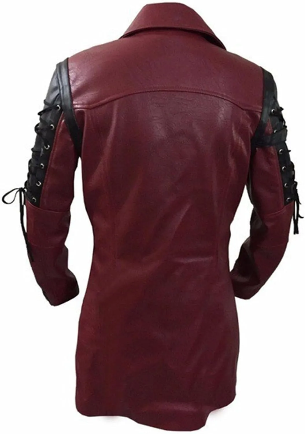 DGHM-JLMY Men Steampunk Medieval Jacket Gothic Frock Coat Uniform Motorcycle Biker Coat Faux Pu Leather Jacket Overcoat