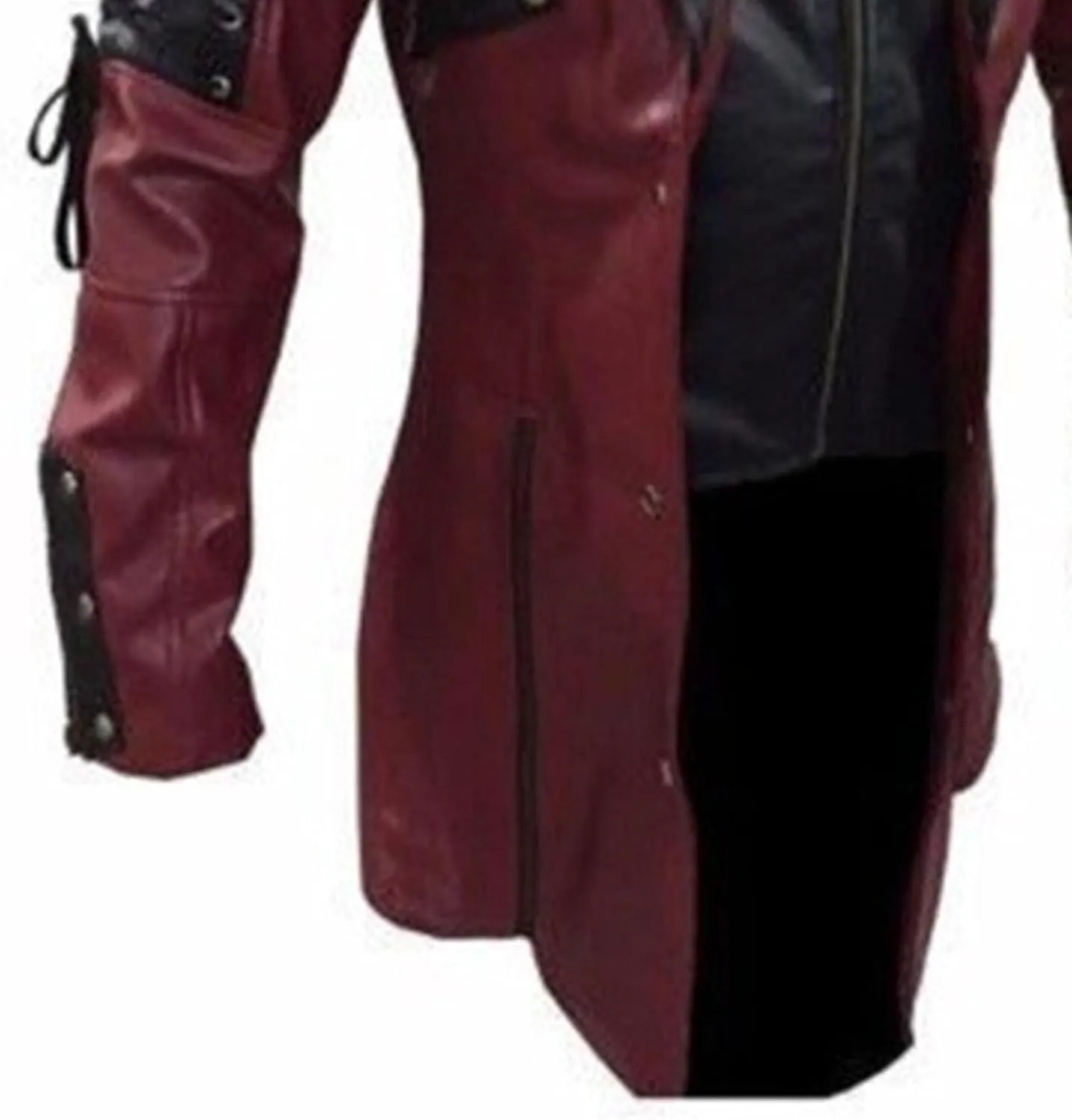 DGHM-JLMY Men Steampunk Medieval Jacket Gothic Frock Coat Uniform Motorcycle Biker Coat Faux Pu Leather Jacket Overcoat