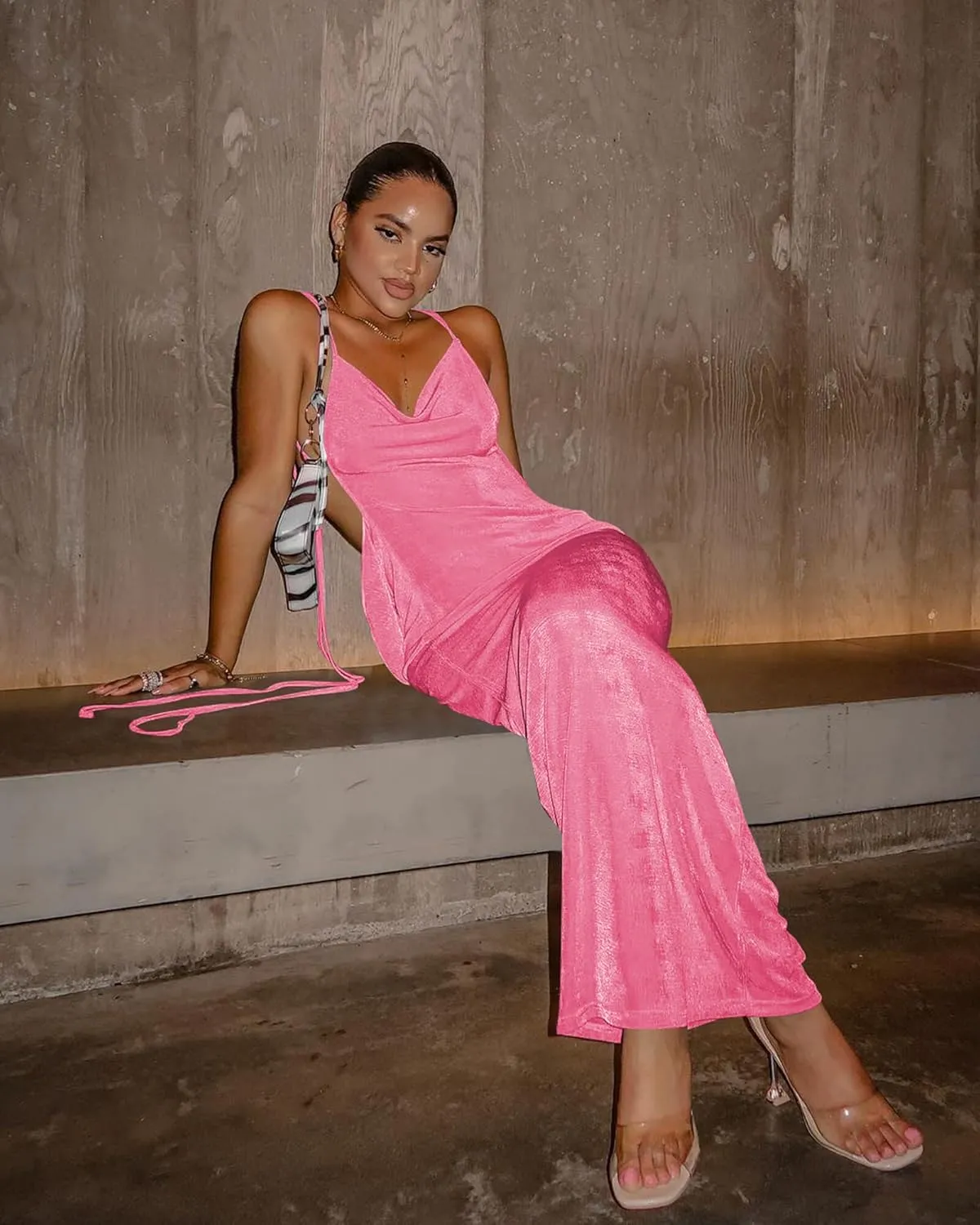 Doweha Women Backless Cowl Neck Cocktail Dress Halter Slip Long Semi Formal Party Wedding Guest 2025 Spring Summer Maxi Dress