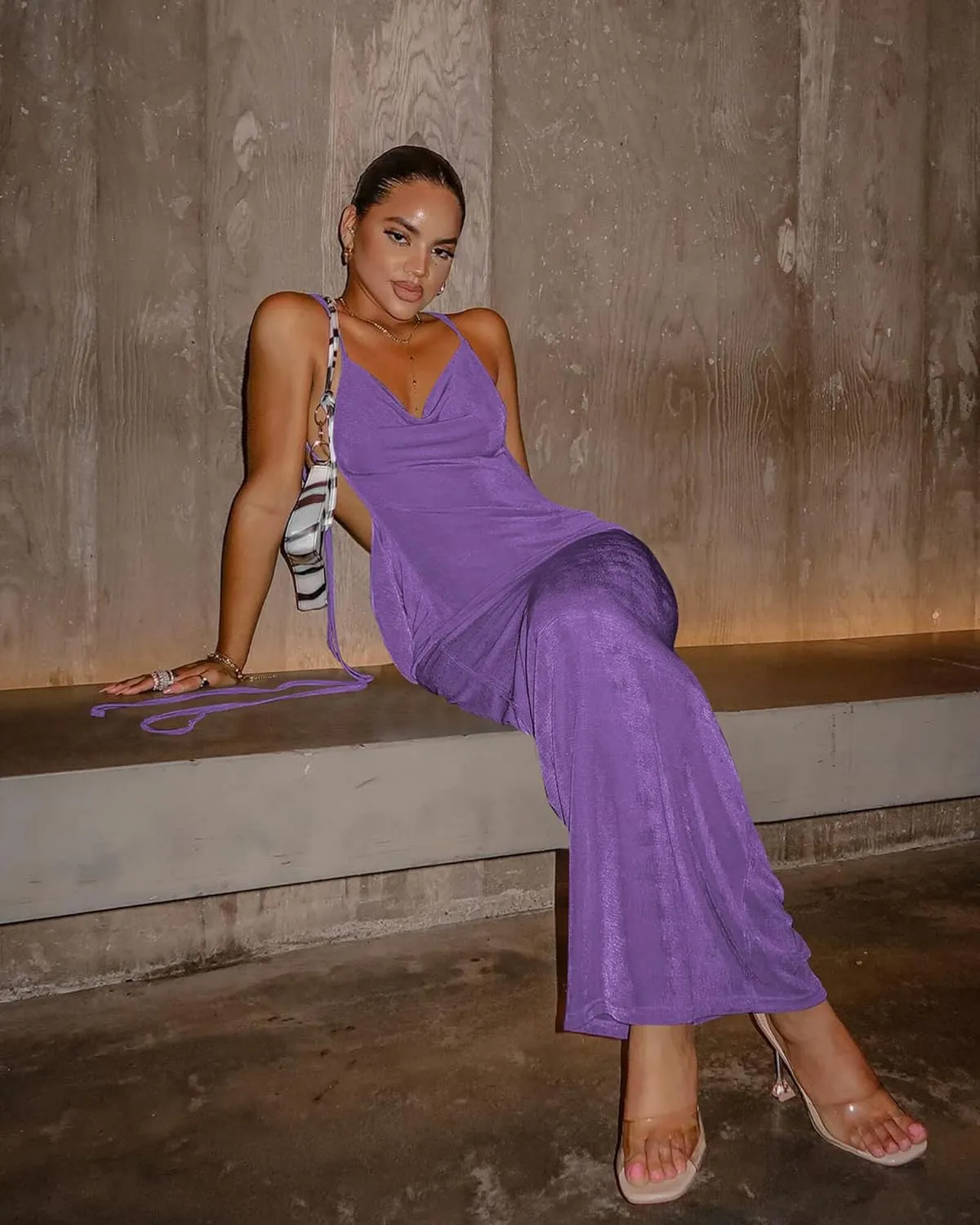 Doweha Women Backless Cowl Neck Cocktail Dress Halter Slip Long Semi Formal Party Wedding Guest 2025 Spring Summer Maxi Dress