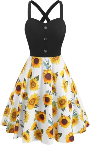 DRESSFO Summer Dress Sundress Cami Dress for Women