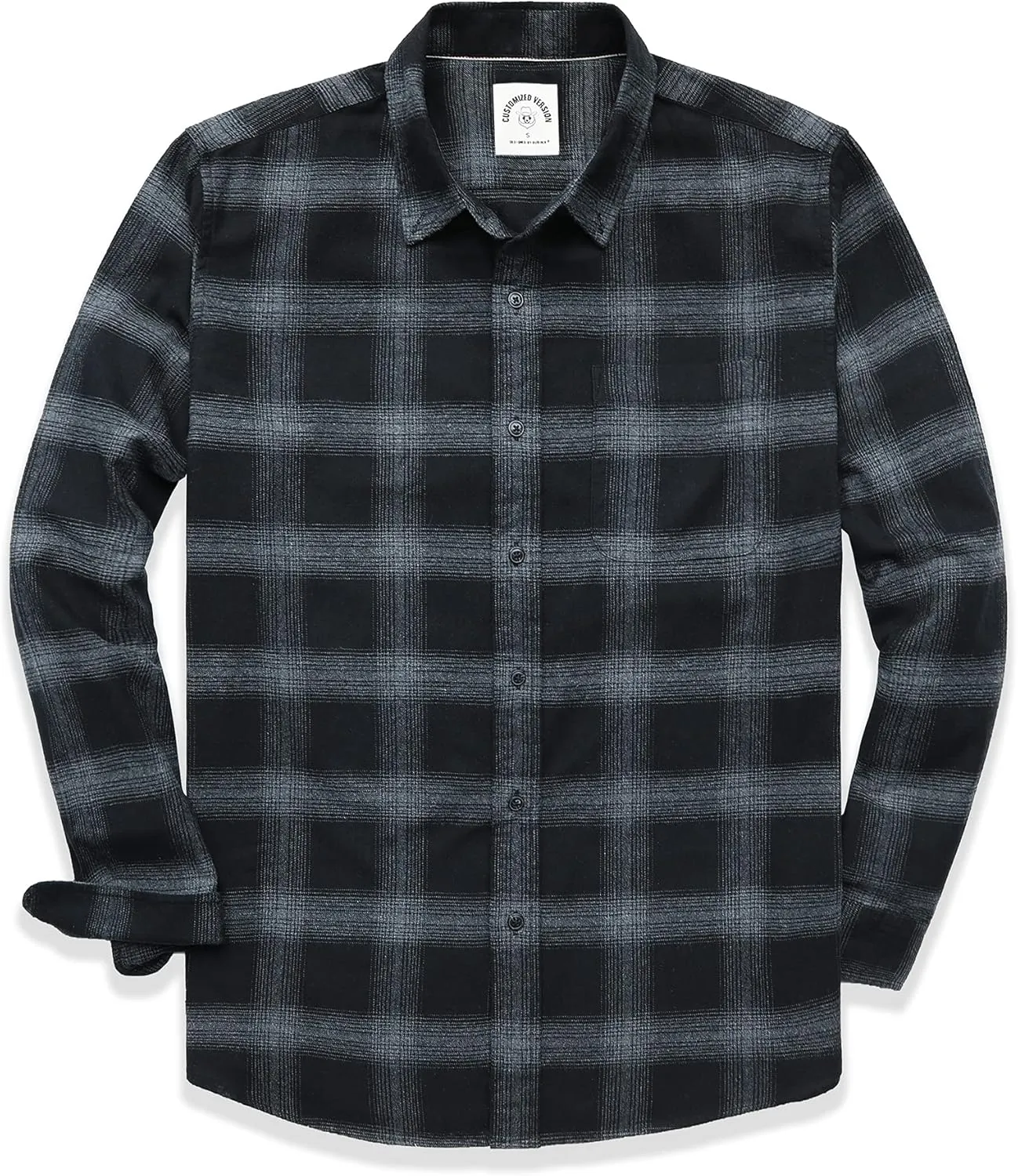 Dubinik Flannel Shirt for Men Casual Button Down Work Soft All Cotton Lightweight Flannel Mens Plaid Shirts Long Sleeve