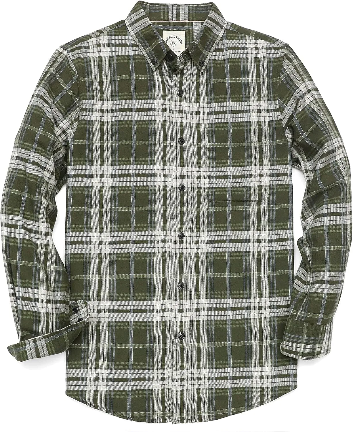 Dubinik Flannel Shirt for Men Casual Button Down Work Soft All Cotton Lightweight Flannel Mens Plaid Shirts Long Sleeve