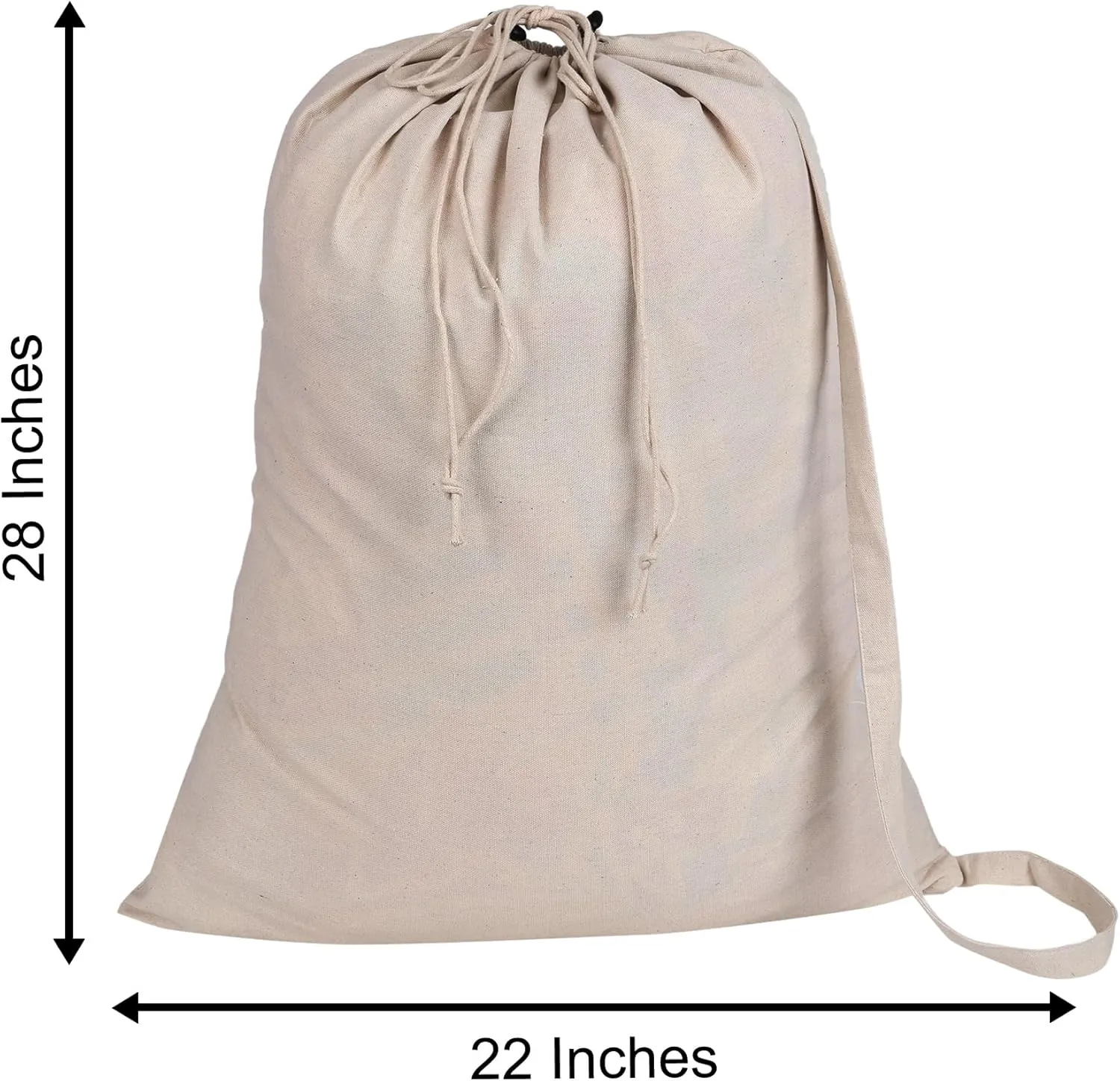 Extra Large Natural Cotton Laundry Bag 22 x 28 Double Pack (56CMX71 CM) Pack of 2 Natural