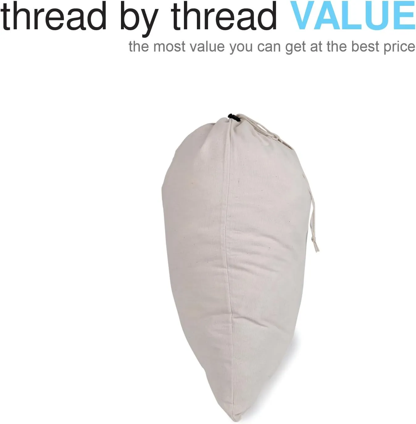 Extra Large Natural Cotton Laundry Bag 22 x 28 Double Pack (56CMX71 CM) Pack of 2 Natural
