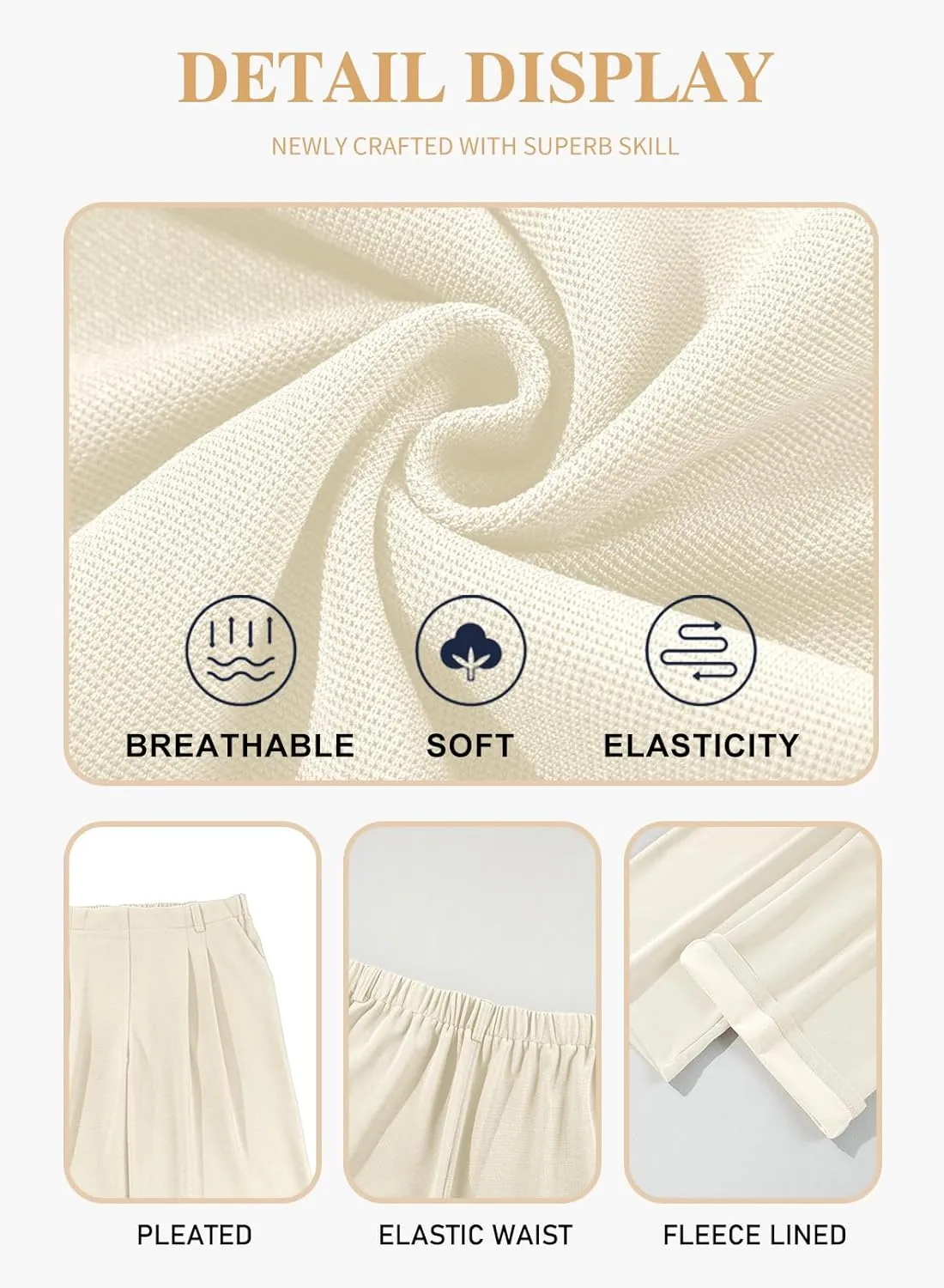 Eytino Womens Plus Size Wide Leg Dress Pants Elastic High Waisted Casual Waffle Palazzo Pants Trousers with Pockets(1X-5X)