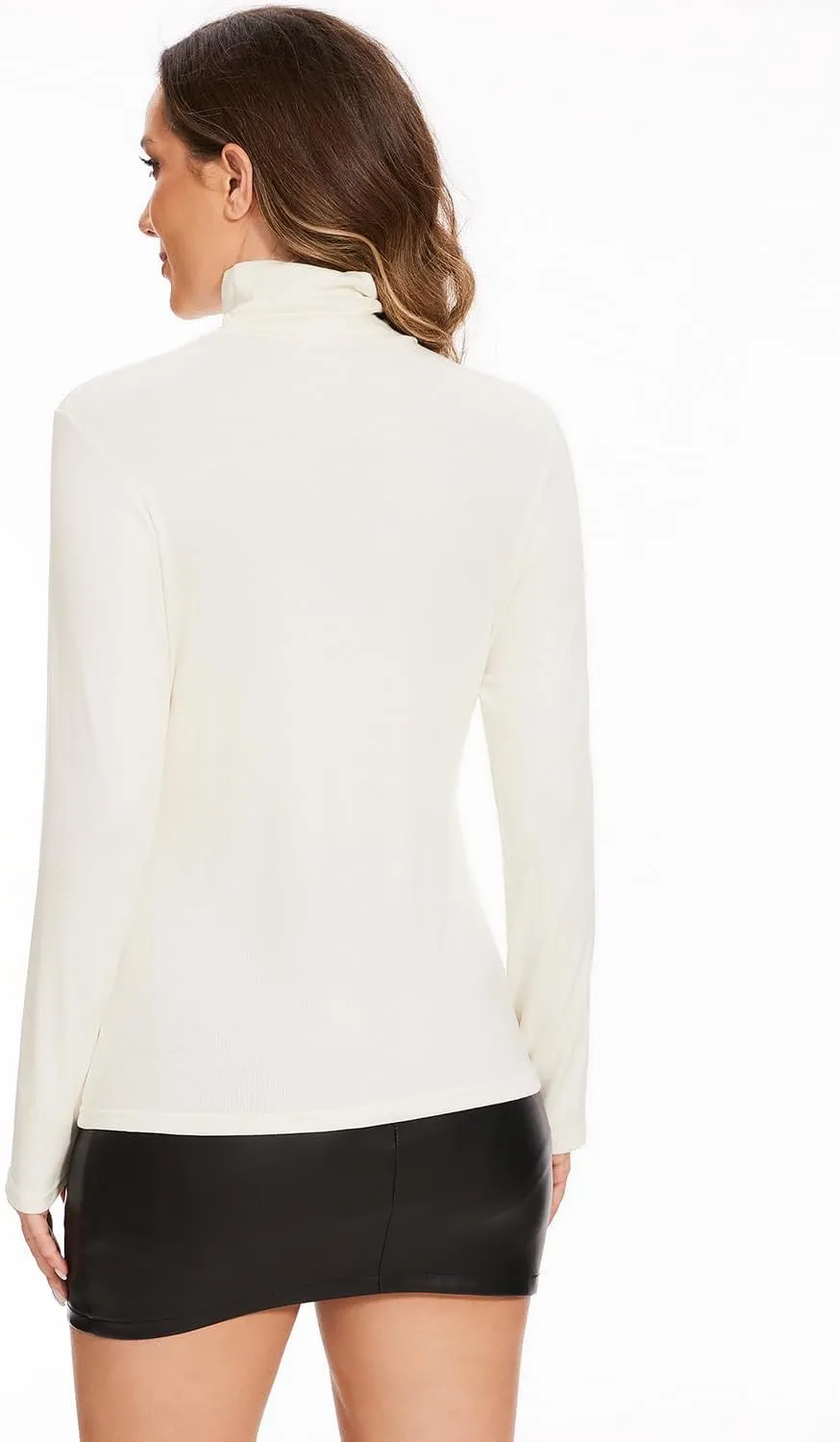 Femdouce 3 Pack Long Sleeve Turtleneck Shirts for Women Active Mock Neck Thermal Shirt Lightweight Turtle Neck Undershirt