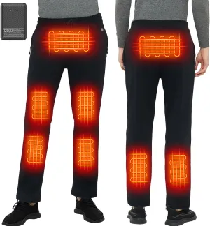 FERNIDA Heated Pants with Battery Pack, Polar Fleece Lined Heated Sweatpants Electric USB Heating Pants for Men Women