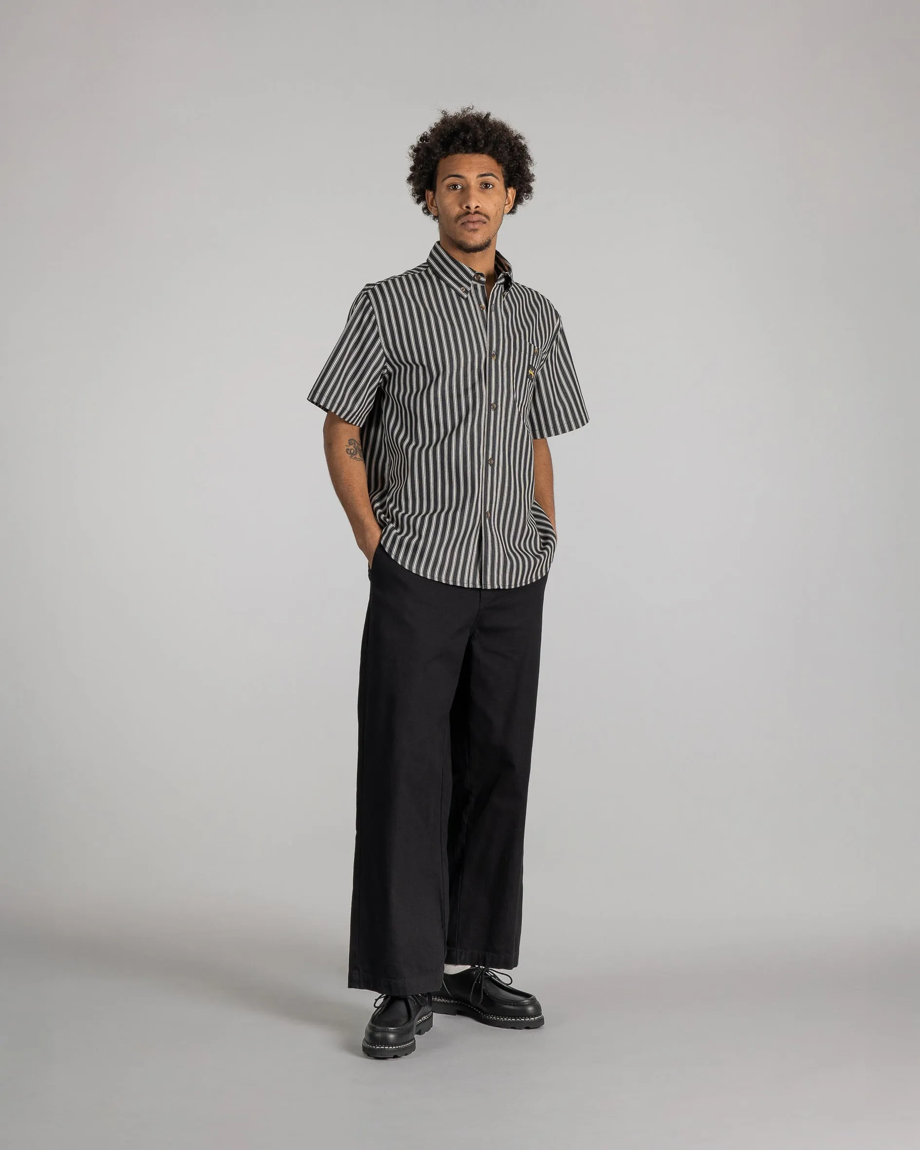 Flannel Shirt (Charcoal Stripe)