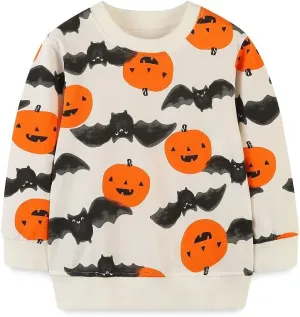 FreeLu Girls Cotton Pullover Sweatshirts Kids Cute Cartoon Printed Crewneck Tops