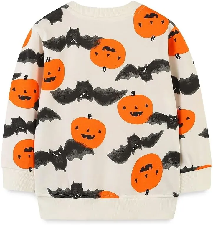 FreeLu Girls Cotton Pullover Sweatshirts Kids Cute Cartoon Printed Crewneck Tops