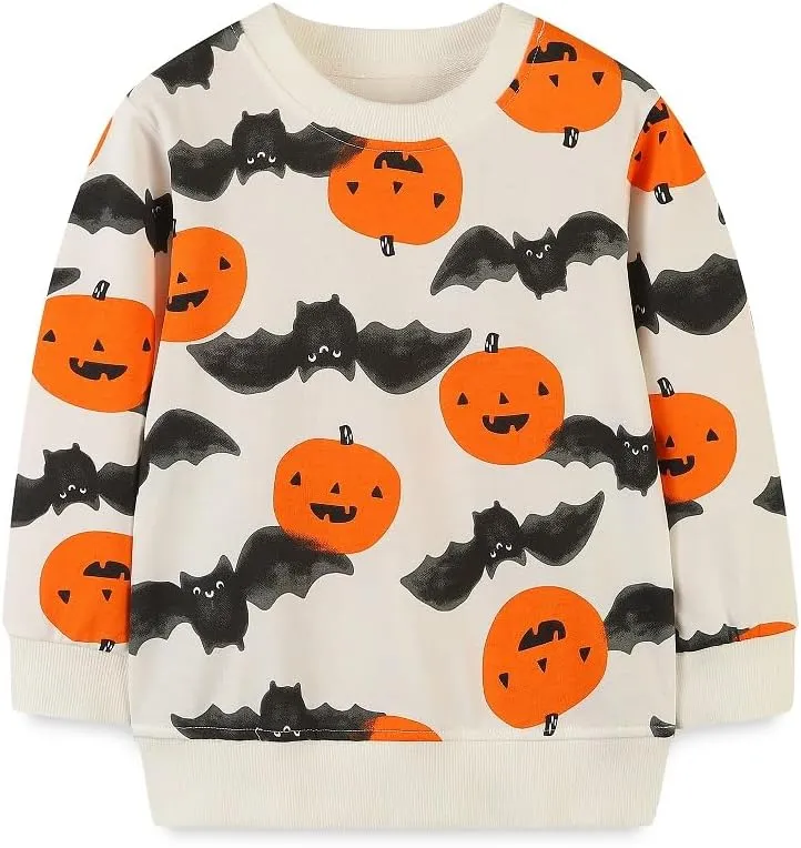 FreeLu Girls Cotton Pullover Sweatshirts Kids Cute Cartoon Printed Crewneck Tops