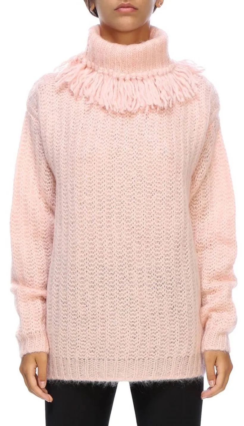 Fringed Turtleneck Sweater