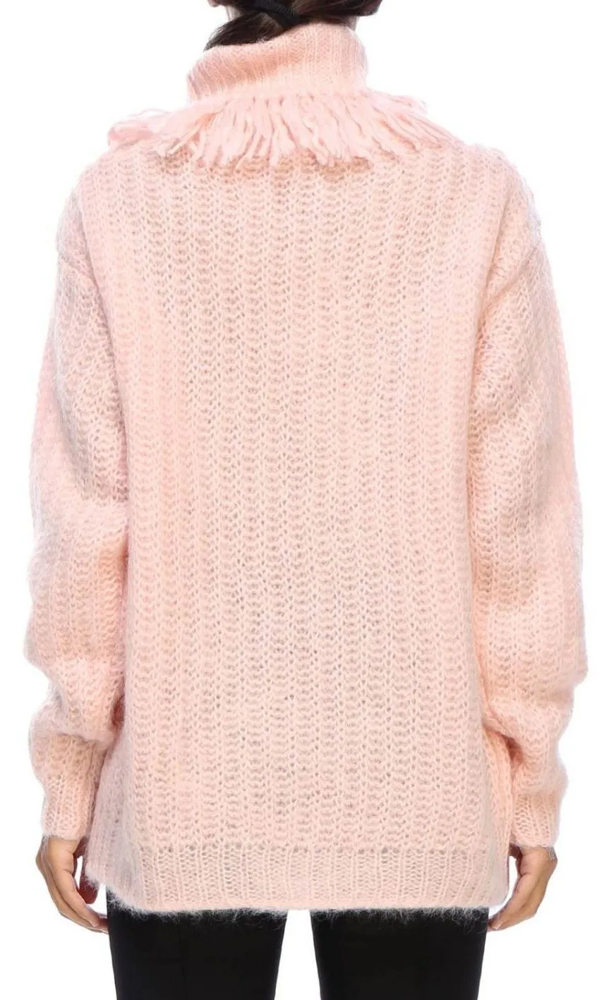 Fringed Turtleneck Sweater