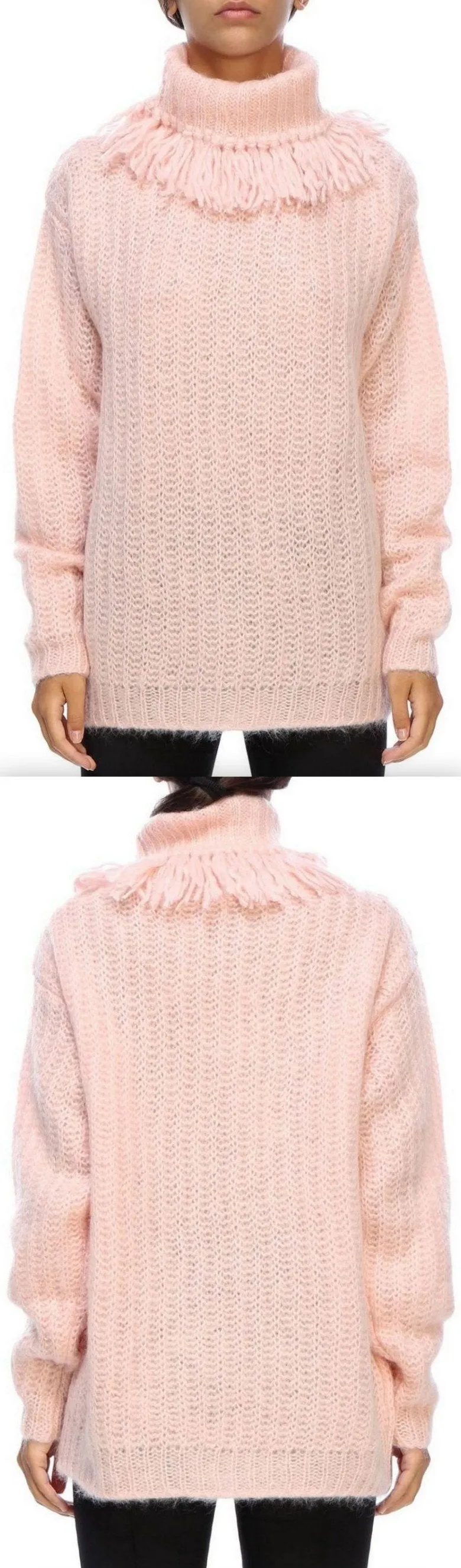 Fringed Turtleneck Sweater