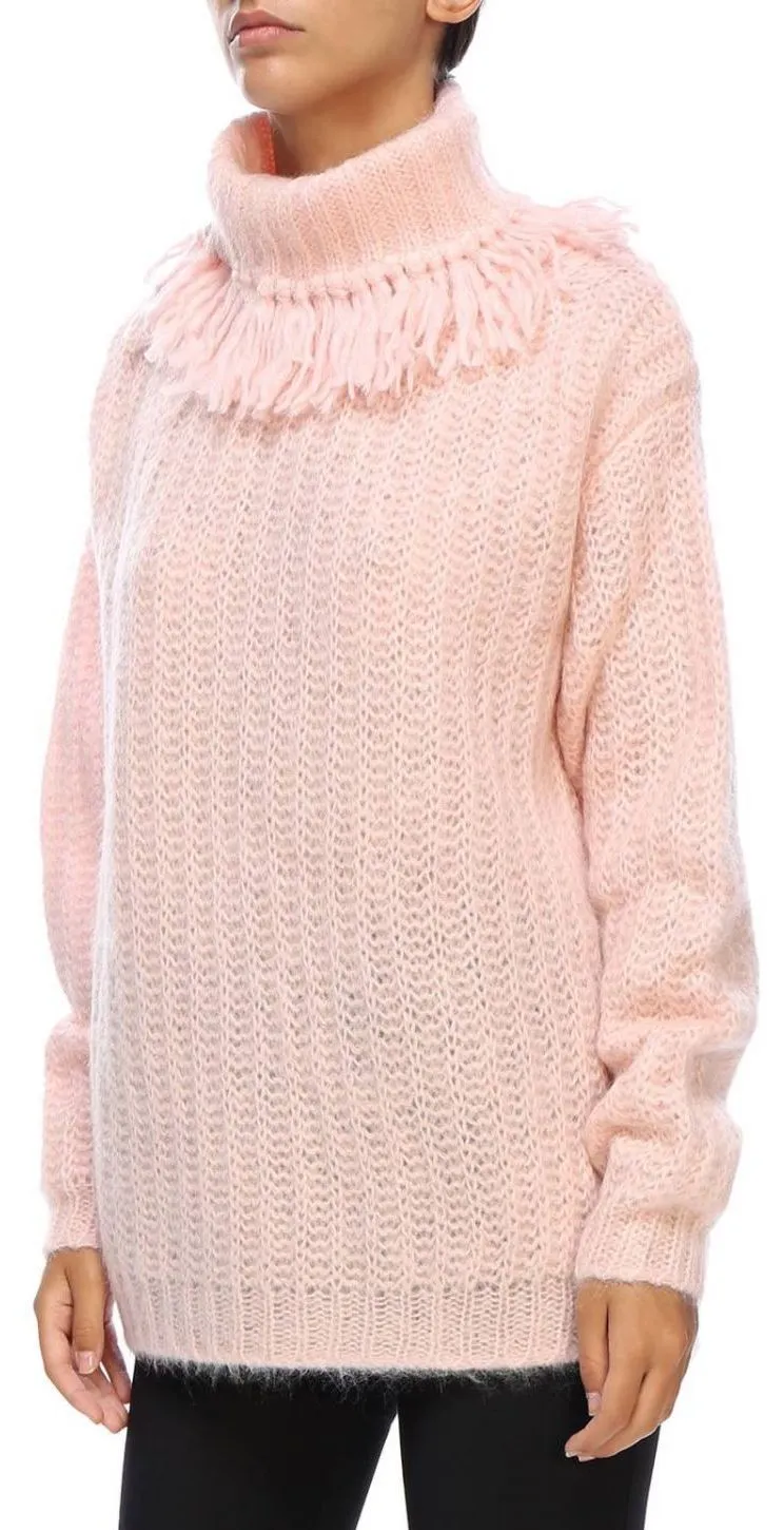 Fringed Turtleneck Sweater
