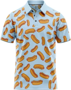 Funny Golf Polo Men Shirts - Short Sleeve UPF Quick Dry Fit Performance Moisture Wicking Stretch Crazy Summer Casual Tropical