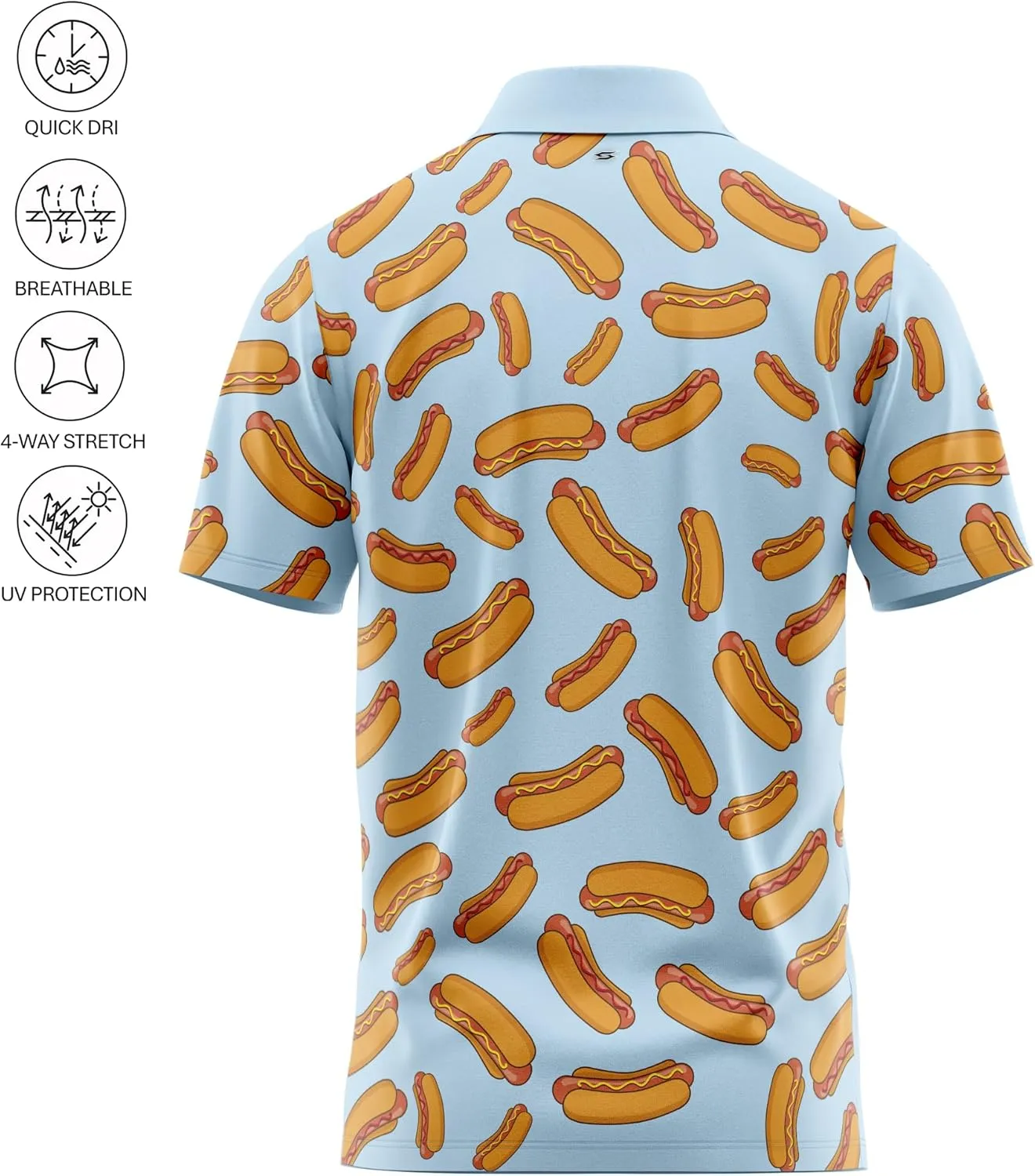 Funny Golf Polo Men Shirts - Short Sleeve UPF Quick Dry Fit Performance Moisture Wicking Stretch Crazy Summer Casual Tropical