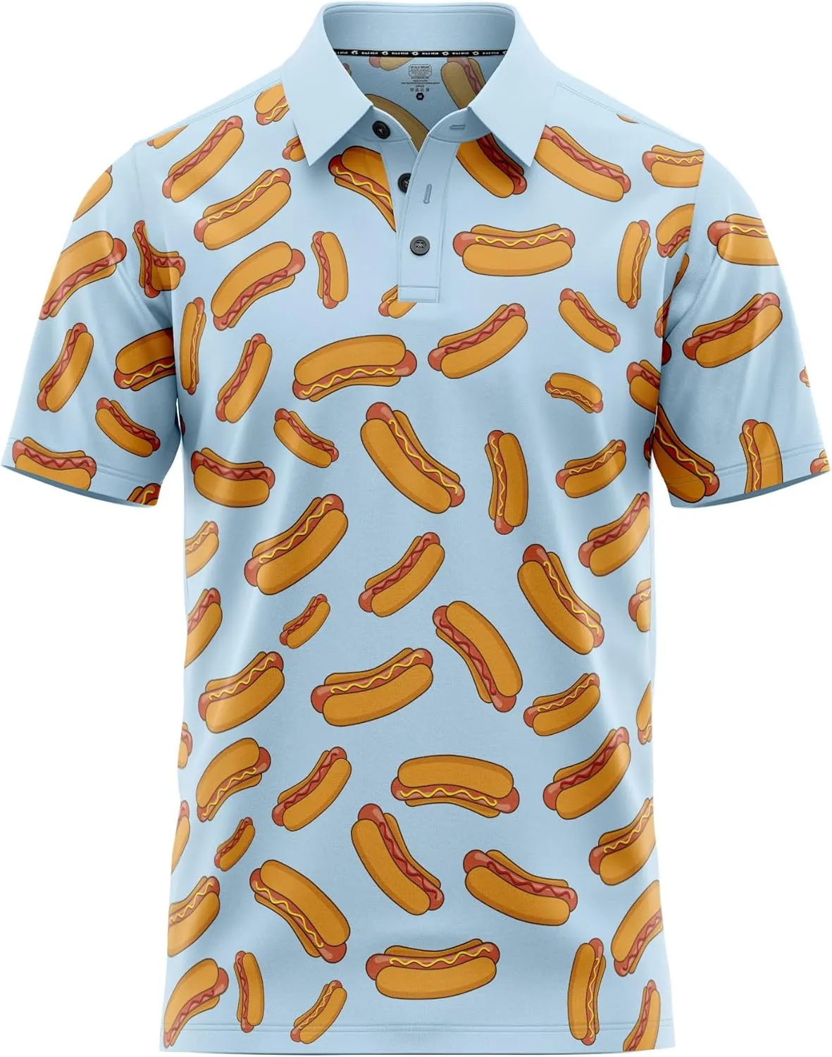 Funny Golf Polo Men Shirts - Short Sleeve UPF Quick Dry Fit Performance Moisture Wicking Stretch Crazy Summer Casual Tropical