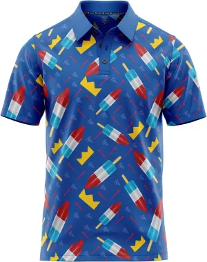 Funny Golf Polo Men Shirts - Short Sleeve UPF Quick Dry Fit Performance Moisture Wicking Stretch Crazy Summer Casual Tropical