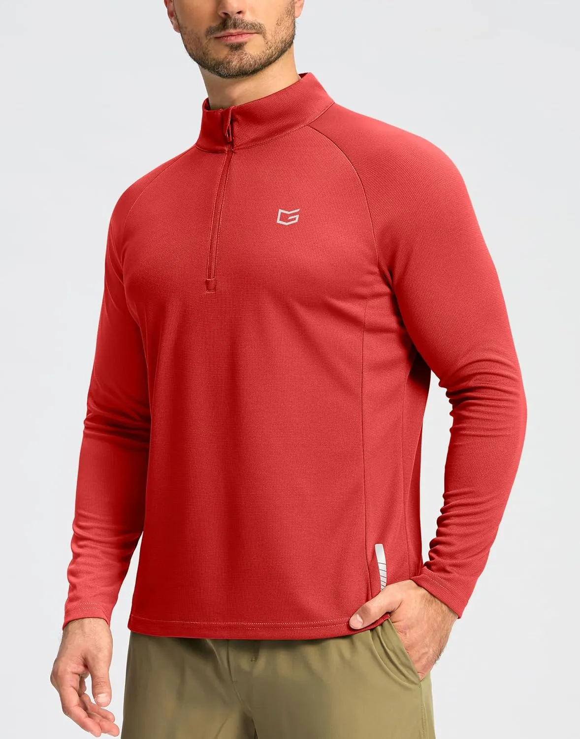 G Gradual Men's Running Shirts Long Sleeve Athletic Shirt Lightweight Quick Dry Quarter Zip Pullover for Men Workout Gym Golf