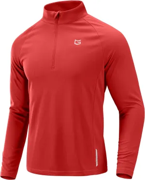 G Gradual Men's Running Shirts Long Sleeve Athletic Shirt Lightweight Quick Dry Quarter Zip Pullover for Men Workout Gym Golf