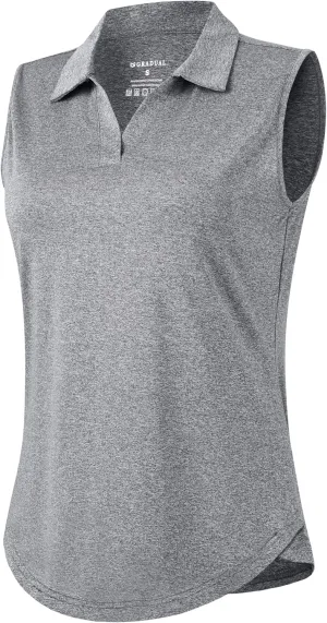 G Gradual Sleeveless Golf Shirts for Women Collared V Neck Tennis Tank Top Cooling Polo UPF 50  Quick Dry Lightweight