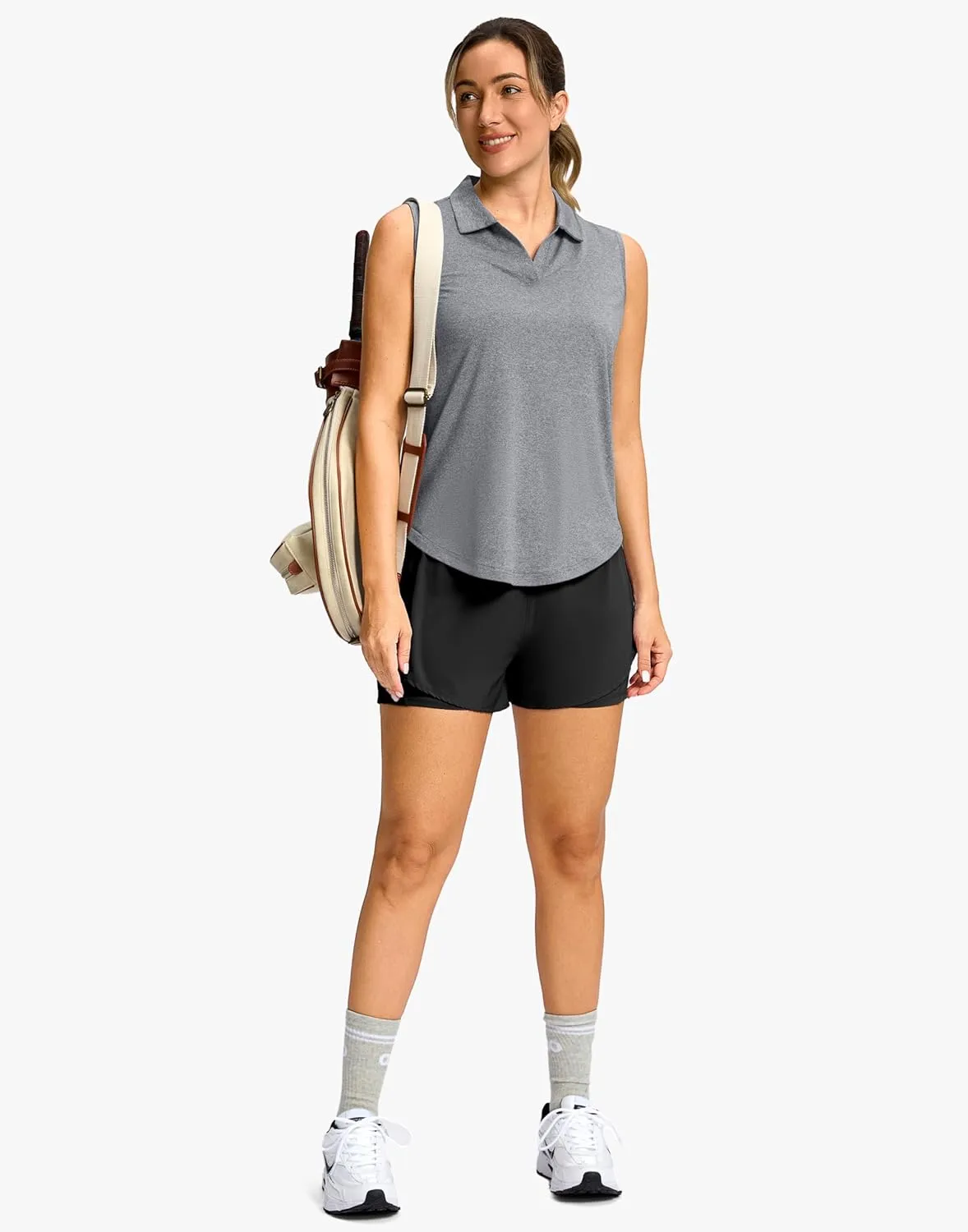 G Gradual Sleeveless Golf Shirts for Women Collared V Neck Tennis Tank Top Cooling Polo UPF 50  Quick Dry Lightweight