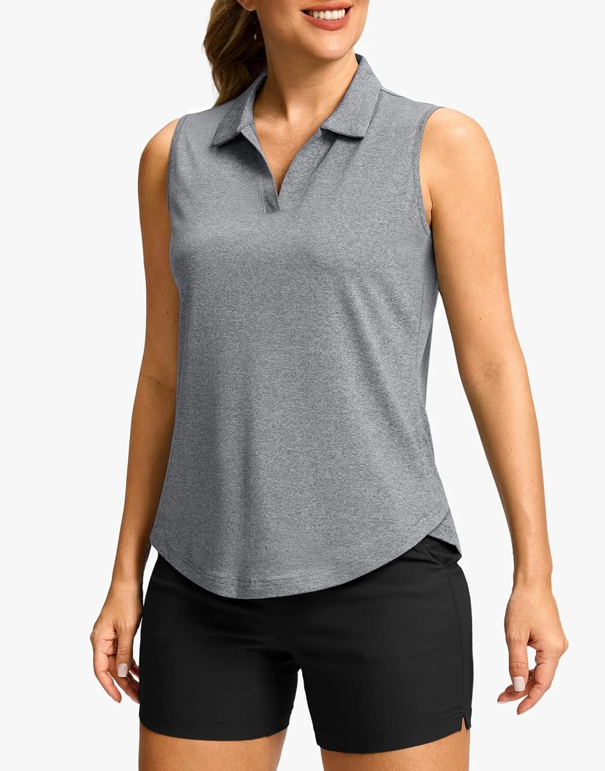 G Gradual Sleeveless Golf Shirts for Women Collared V Neck Tennis Tank Top Cooling Polo UPF 50  Quick Dry Lightweight