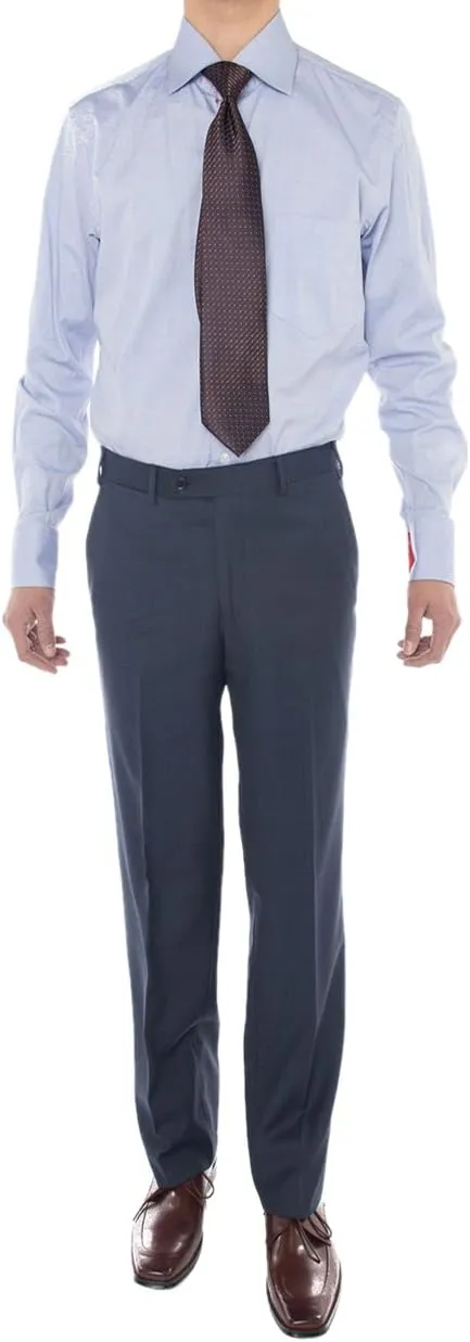 GN Luciano Men's Two Button Super 160'S Wool Suit 2 Piece Jacket with Pant
