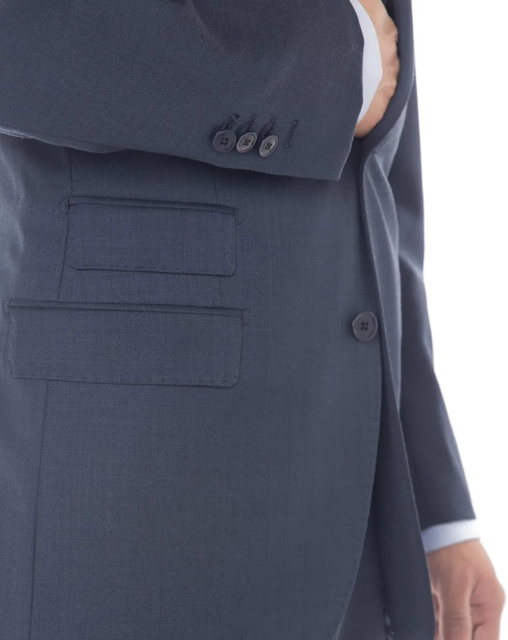 GN Luciano Men's Two Button Super 160'S Wool Suit 2 Piece Jacket with Pant