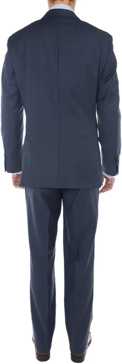 GN Luciano Men's Two Button Super 160'S Wool Suit 2 Piece Jacket with Pant
