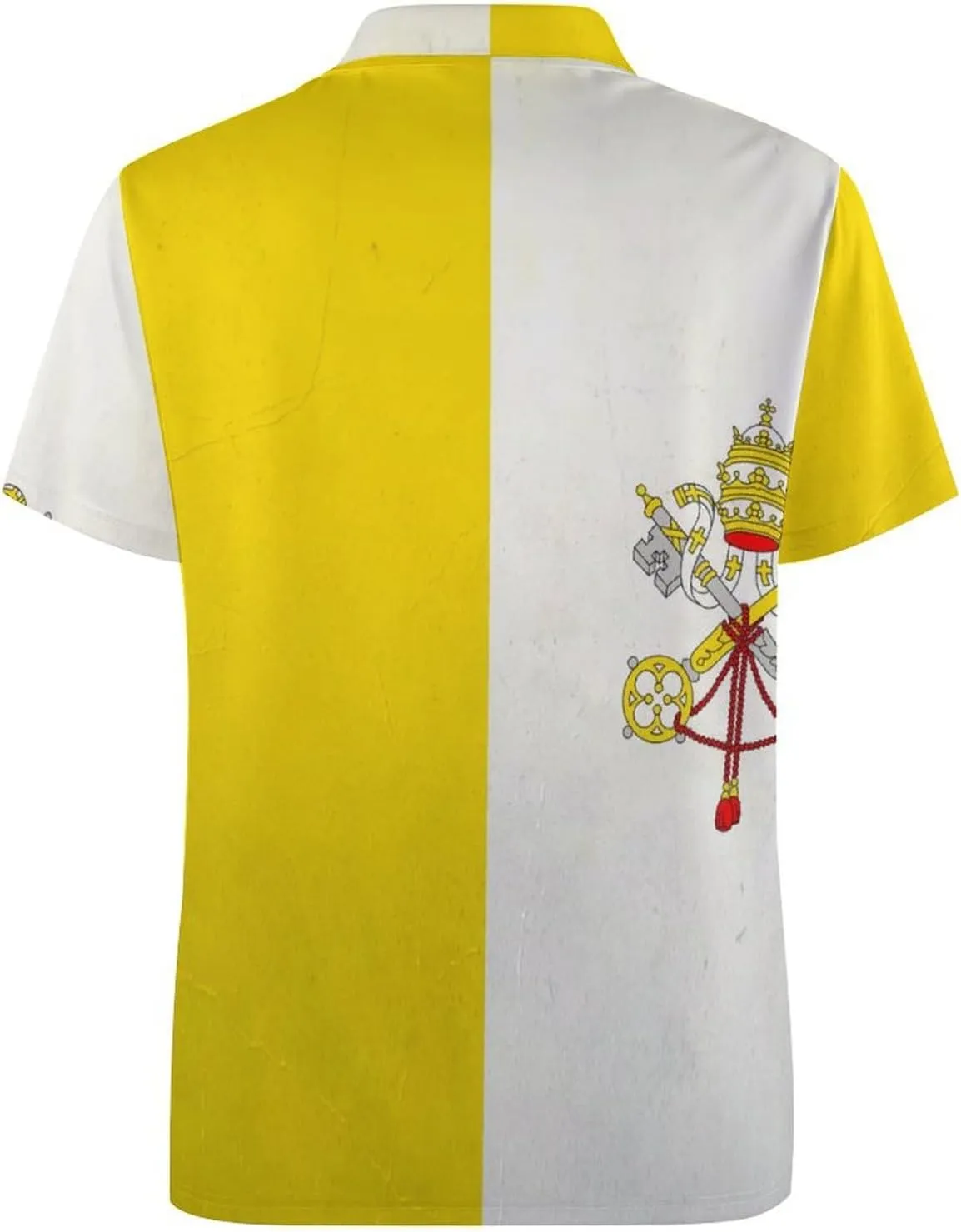 Grunge Flag of The Vatican City Slim Fit Men's Short Sleeve Polo Shirts Quick-Dry Breathable Golf T-Shirt Tops