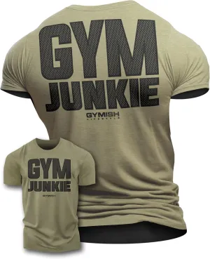 Gym Junkie Funny Saying T-Shirt for Men Fitness Inspiring Workout Shirts for Him
