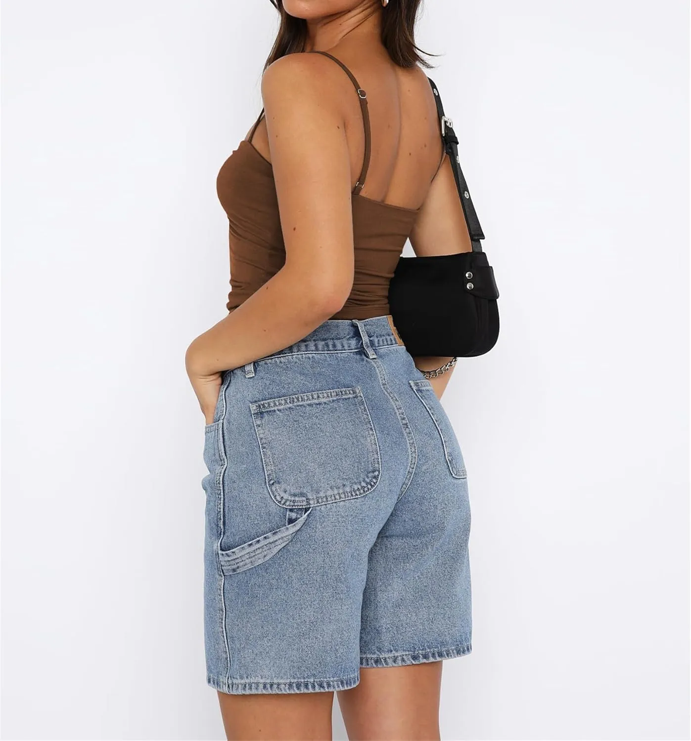 Hafailia Women's Sleeveless Crop Tank Top Sexy Going Out Ruched Bustier Spaghetti Straps Y2K Cami Shirts 2024