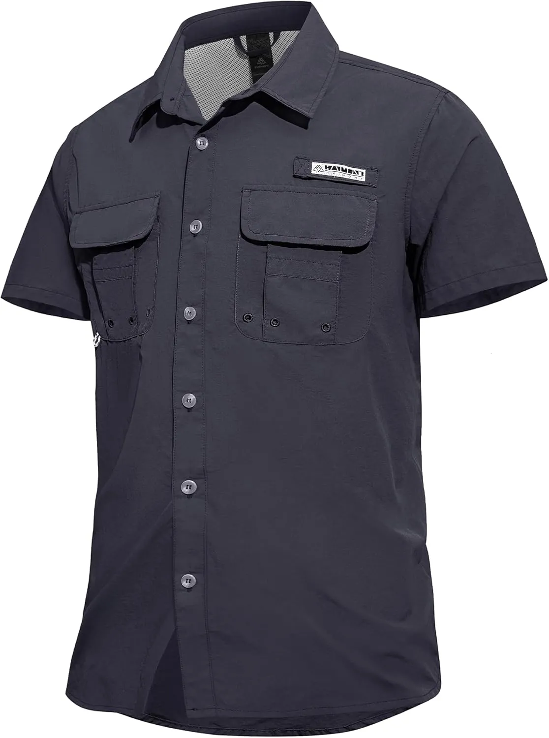 Haimont Men's Fishing Shirts Sun Protection Button Down Hiking Travel Camping Shirt Short Sleeve UV UPF50  Top
