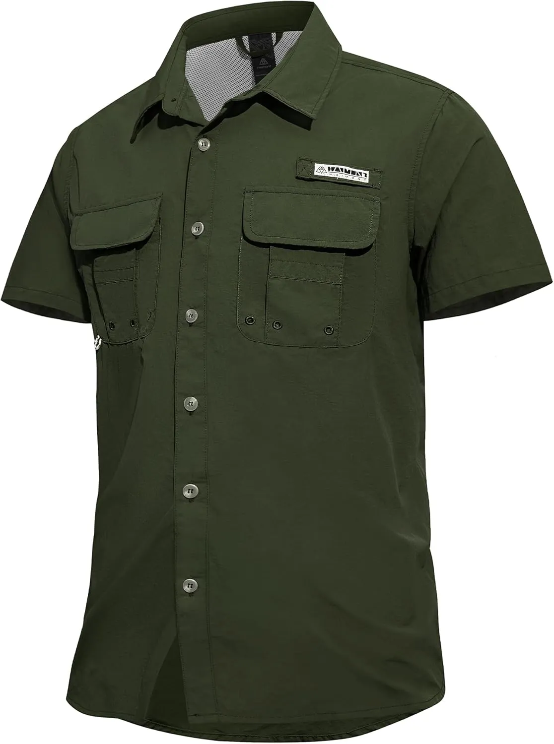 Haimont Men's Fishing Shirts Sun Protection Button Down Hiking Travel Camping Shirt Short Sleeve UV UPF50  Top
