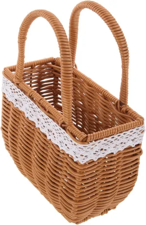 Handmade Rattan Bag Straw Tote for Women Woven Basket Handbag for Girls
