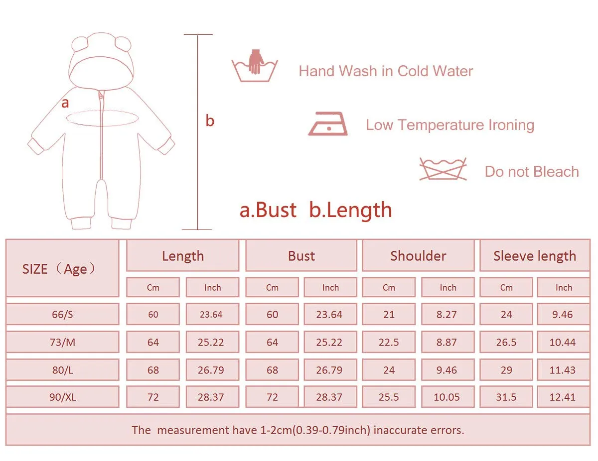 Happy Cherry Baby Hooded Puffer Jacket Jumpsuit Long Sleeve Romper Winter Snowsuit Coat Zipper One-Piece Outwear Down Coats 18-24 Months Black